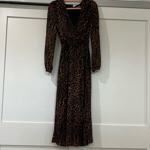 Ralph Lauren Leopard Print Long Sleeve Dress